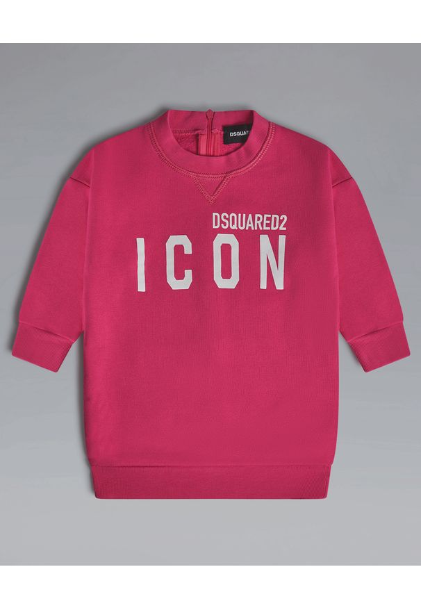 DSQUARED2 KIDS - Różowa bluza Icon 0-3 lata. Kolor: różowy, wielokolorowy, fioletowy. Materiał: bawełna. Długość rękawa: długi rękaw. Długość: długie. Wzór: nadruk. Sezon: lato