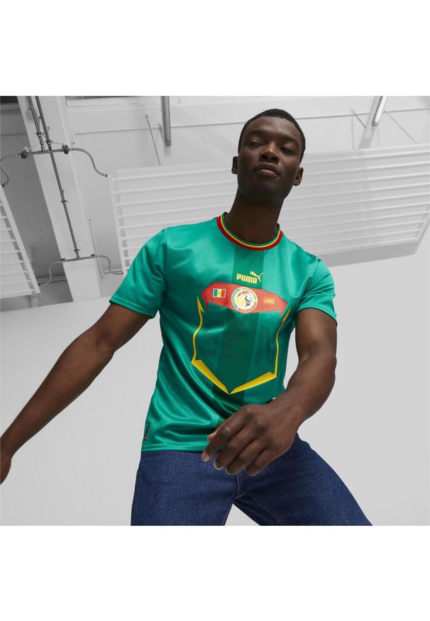 Puma - Męska replika koszulki wyjazdowej Senegalu 22/23 PUMA Pepper Green Red. Kolor: czerwony, zielony, wielokolorowy