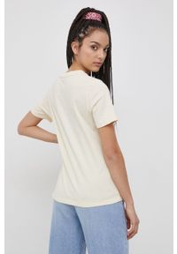 Superdry T-shirt bawełniany kolor kremowy. Okazja: na co dzień. Kolor: beżowy. Materiał: bawełna. Wzór: nadruk. Styl: casual #2