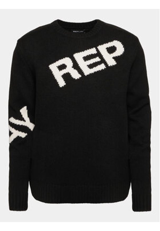 Replay Sweter UK2514.000.G2897J Czarny Regular Fit. Kolor: czarny. Materiał: syntetyk