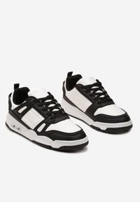 Born2be - Biało-Czarne Sneakersy Sportowe ze Wstawkami z Ekoskóry Isadona. Kolor: biały #4
