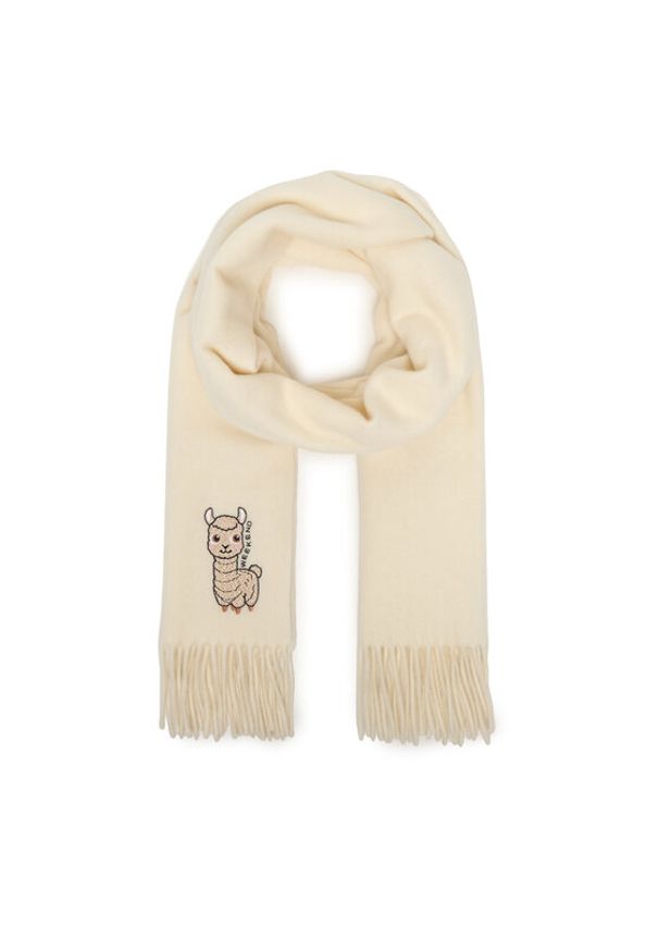 Weekend Max Mara Szalik Fascia 2615541034 Écru. Kolor: kremowy. Materiał: wełna