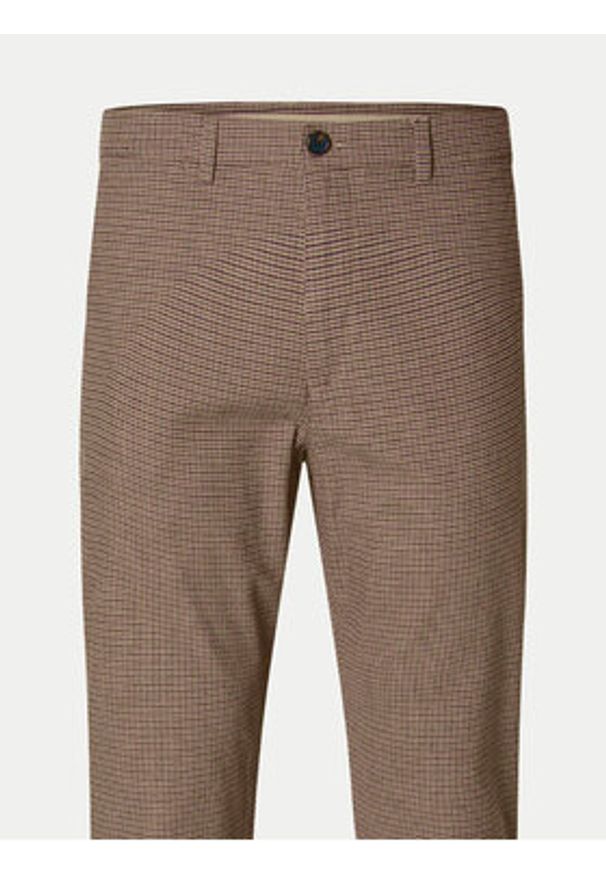 Selected Homme Chinosy 16092753 Beżowy Slim Fit. Kolor: beżowy. Materiał: bawełna