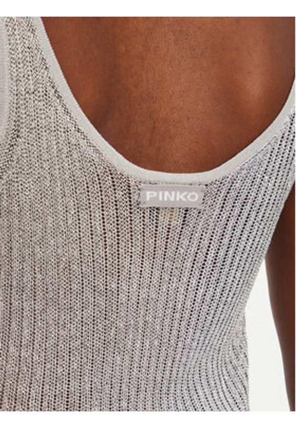 Pinko - PINKO Sweter Noha 105148 A2LO Szary Regular Fit. Kolor: szary. Materiał: wiskoza