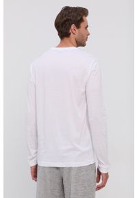 EA7 Emporio Armani Longsleeve bawełniany kolor biały gładki. Okazja: na co dzień. Kolor: biały. Materiał: bawełna. Długość rękawa: długi rękaw. Wzór: gładki, nadruk. Styl: casual #4