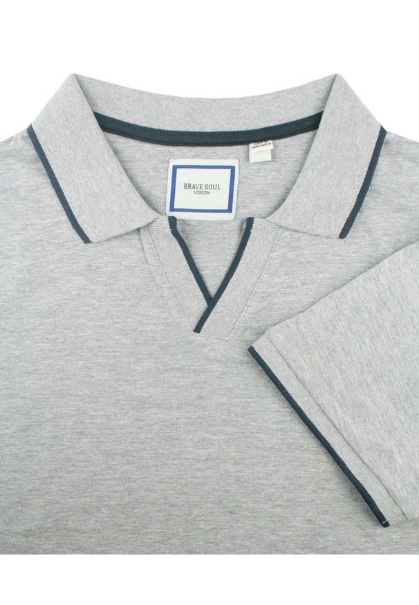 Oryginalna Koszulka Polo - Brave Soul - Popielata. Okazja: na co dzień. Typ kołnierza: polo. Kolor: szary. Materiał: bawełna, wiskoza. Styl: casual
