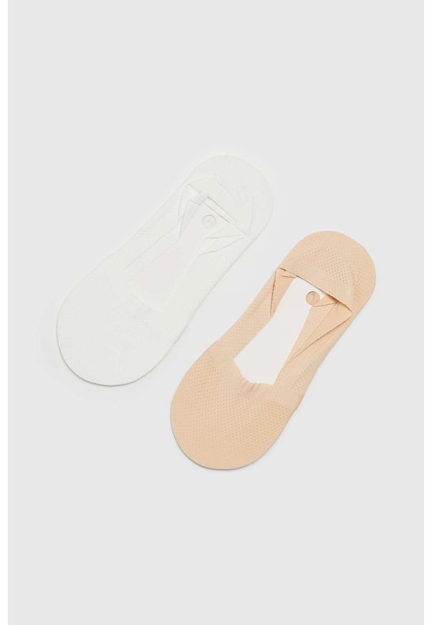 MOODO - Skarpetki typu balerinki gładkie damskie 2-pack. Materiał: bawełna, poliamid, elastan. Wzór: gładki