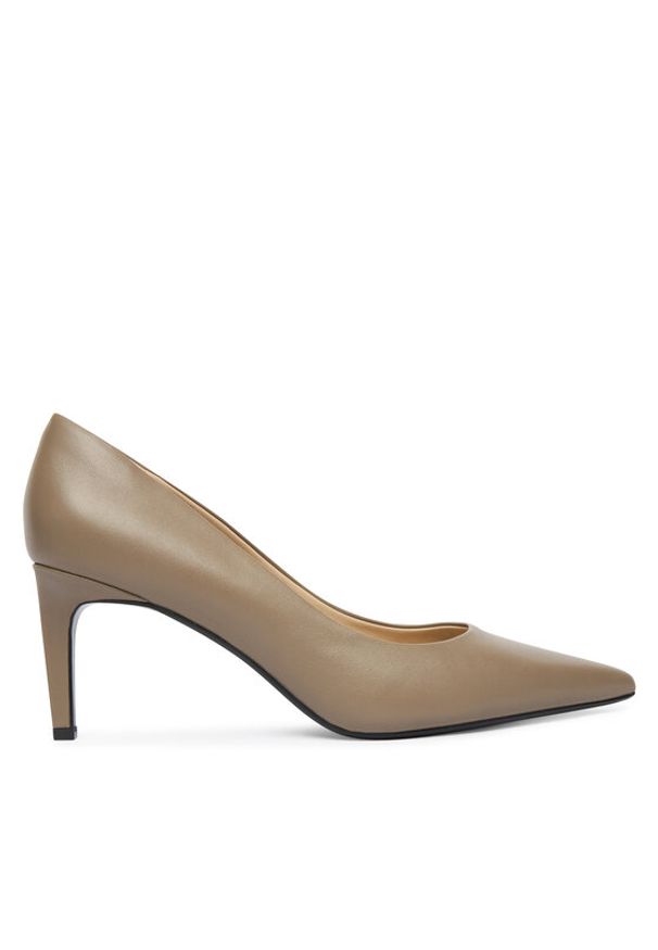 Calvin Klein Szpilki Ess Stiletto 70 HW0HW02607 Beżowy. Kolor: beżowy. Materiał: skóra. Obcas: na szpilce