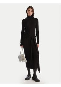 Patrizia Pepe Sukienka dzianinowa 2A2958 J337 Czarny Regular Fit. Kolor: czarny. Materiał: wiskoza #5