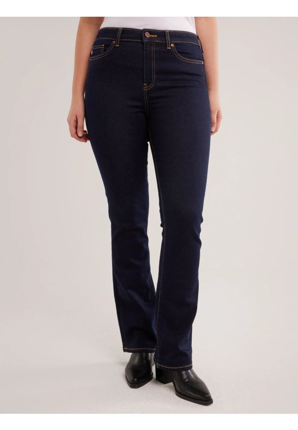 Big-Star - Jeansy damskie granatowe Adela Bootcut 505. Kolor: niebieski