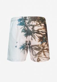 Born2be - Ciemnozielone Kąpielówki ze Wzorem Palm Lillemea. Kolor: zielony