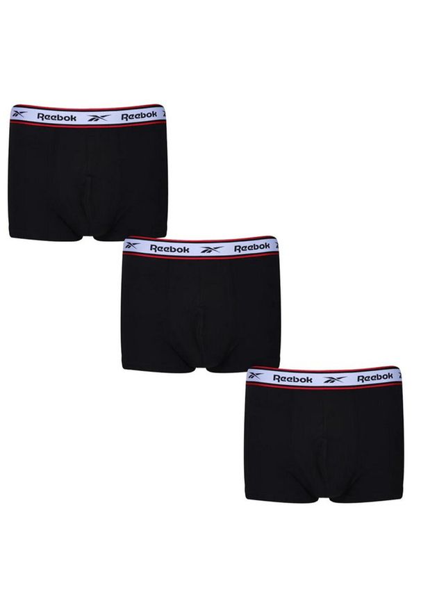Reebok - Męskie Kąpielówki Barlow (zestaw 3 Sztuk). Kolor: czarny. Styl: sportowy