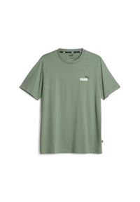 Koszulka Sportowa Męska Puma Ess+ 2 Col Small Logo. Kolor: wielokolorowy, biały, zielony. Sport: joga i pilates #1