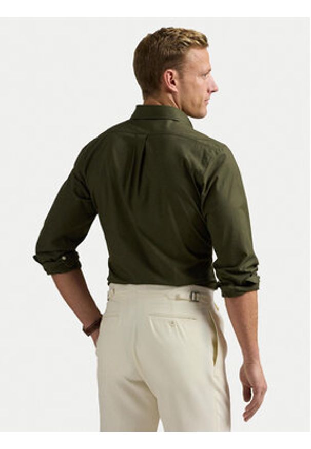 Polo Ralph Lauren Koszula 710929348006 Zielony Slim Fit. Typ kołnierza: polo. Kolor: zielony. Materiał: bawełna
