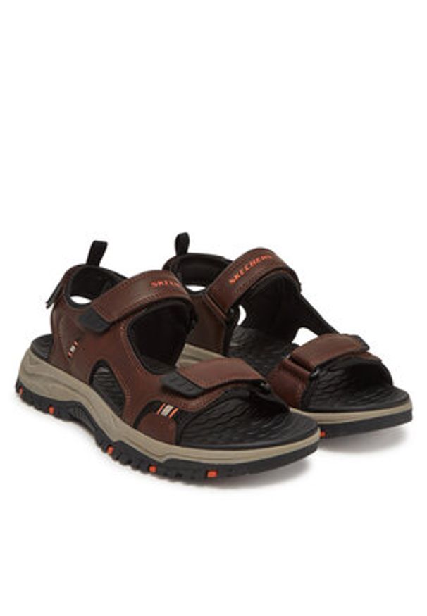 skechers - Skechers Sandały Prewitt-Rigdon 205139/BRBK Brązowy. Kolor: brązowy. Materiał: skóra