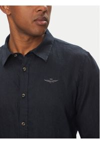 Aeronautica Militare Koszula 251CA1239CT3089 Granatowy Regular Fit. Kolor: niebieski. Materiał: len #5