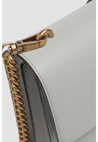 Pinko - PINKO Szara kopertówka Love One Mini St. Cl Vitello Seta. Kolor: szary. Materiał: skórzane. Styl: casual, elegancki #5