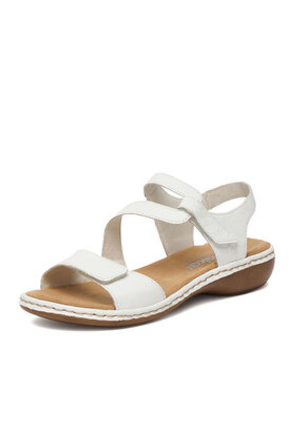 Rieker Sandały CEO-659C7-80 Biały. Kolor: biały. Materiał: skóra