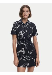 Desigual Sukienka koszulowa 25SWVW38 Czarny Regular Fit. Kolor: czarny. Materiał: bawełna. Typ sukienki: koszulowe #1