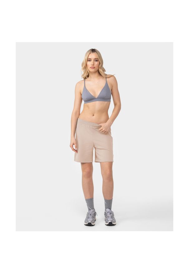 Spodenki dresowe Carpatree Cozy Leisure beżowe. Kolor: beżowy. Materiał: dresówka. Sport: fitness