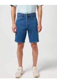 Wrangler - WRANGLER FRONTIER SHORT MĘSKIE SZORTY KRÓTKIE SPODENKI JEANSOWE ROCK BED 112350819 W16W017982. Materiał: jeans. Długość: krótkie. Styl: rockowy