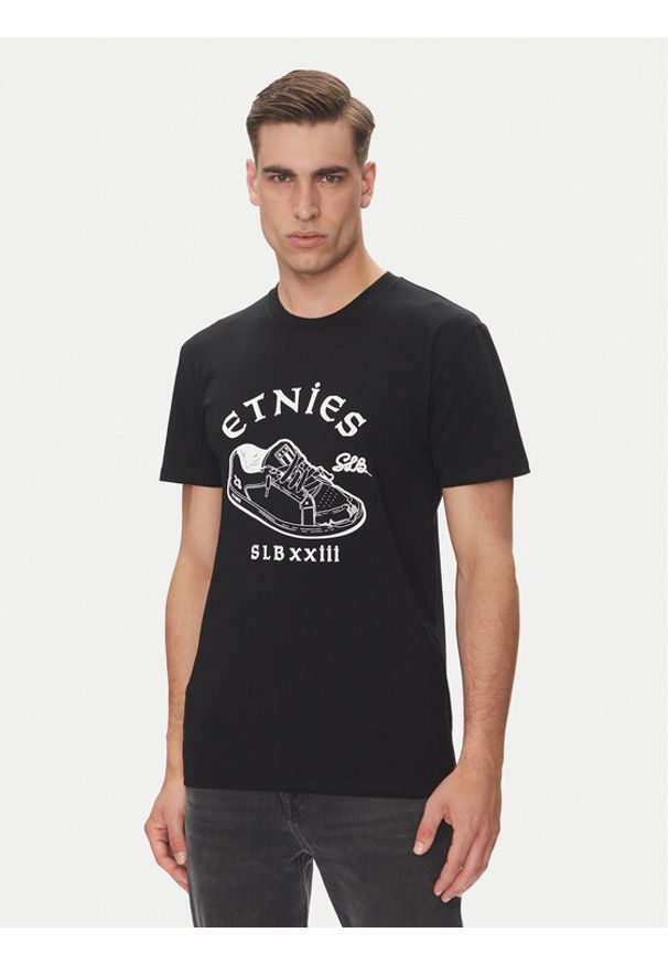 Etnies T-Shirt Slb 4130003757 Czarny Regular Fit. Kolor: czarny. Materiał: bawełna