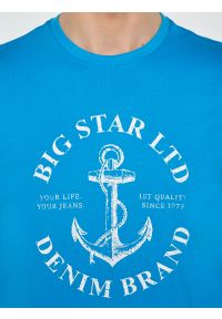 Big-Star - Koszulka męska z kontrastowym nadrukiem niebieska Kartes 401. Okazja: na co dzień. Kolor: niebieski. Materiał: dzianina, bawełna. Wzór: nadruk. Styl: casual, klasyczny, elegancki #6