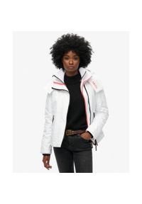 Superdry - Kurtka przeciwwiatrowa z kapturem na góry. Typ kołnierza: kaptur. Kolor: biały. Długość rękawa: długi rękaw #1