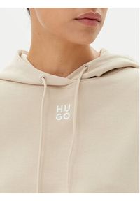 Hugo - HUGO Bluza Delfinia 50522423 Beżowy Regular Fit. Kolor: beżowy. Materiał: bawełna #3