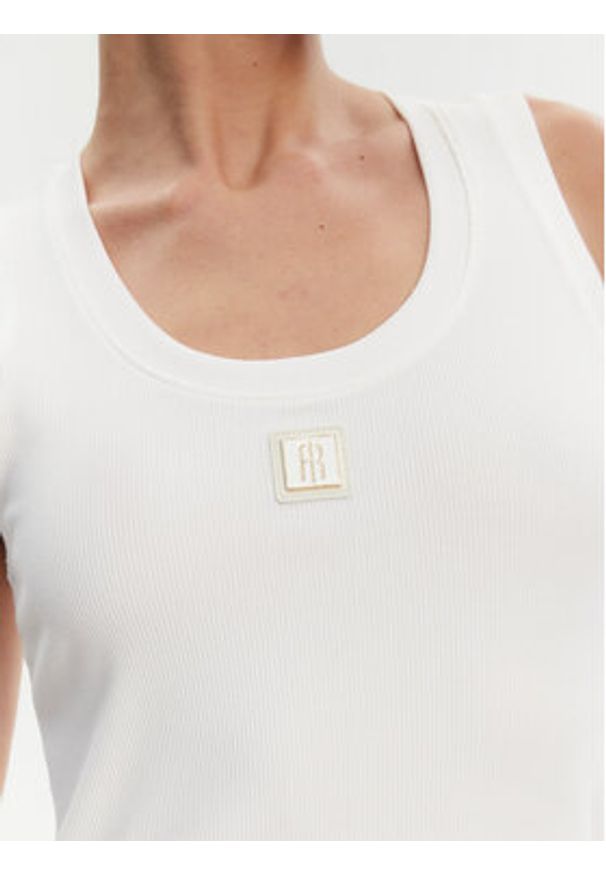 Fracomina Top FP25ST2001J40101 Biały Slim Fit. Kolor: biały. Materiał: bawełna
