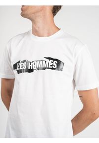 Les Hommes T-shirt | LKT200-703P | Round Neck T-Shirt | Mężczyzna | Biały. Okazja: na co dzień. Kolor: biały. Materiał: bawełna. Wzór: nadruk. Styl: casual #8