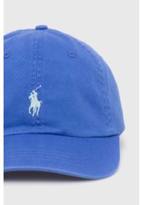 Polo Ralph Lauren czapka z daszkiem bawełniana kolor niebieski z aplikacją. Kolor: niebieski. Materiał: bawełna. Wzór: aplikacja #4