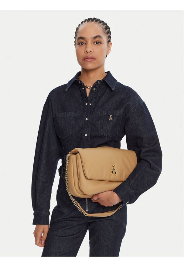 Patrizia Pepe Torebka 8B0221/L113-B775 Beżowy. Kolor: beżowy. Materiał: skórzane