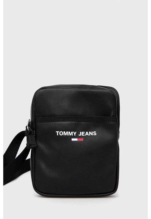 Tommy Jeans saszetka AM0AM08556.PPYY kolor czarny. Kolor: czarny. Wzór: nadruk