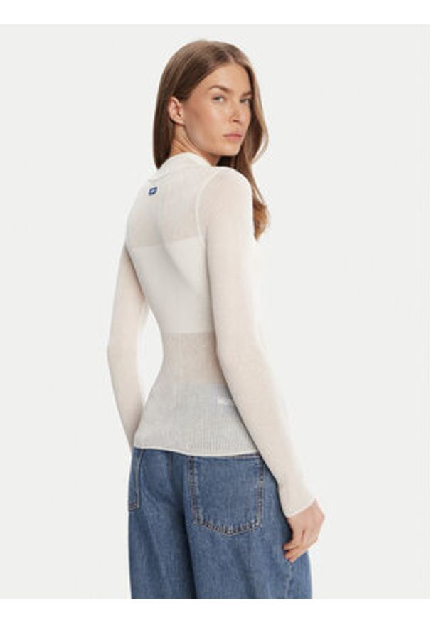 Hugo - HUGO Sweter Slumy_B 50543045 Écru Slim Fit. Materiał: wiskoza