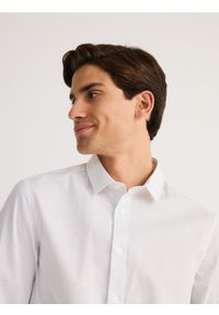 Reserved - Bawełniana koszula slim fit - biały. Kolor: biały. Materiał: bawełna