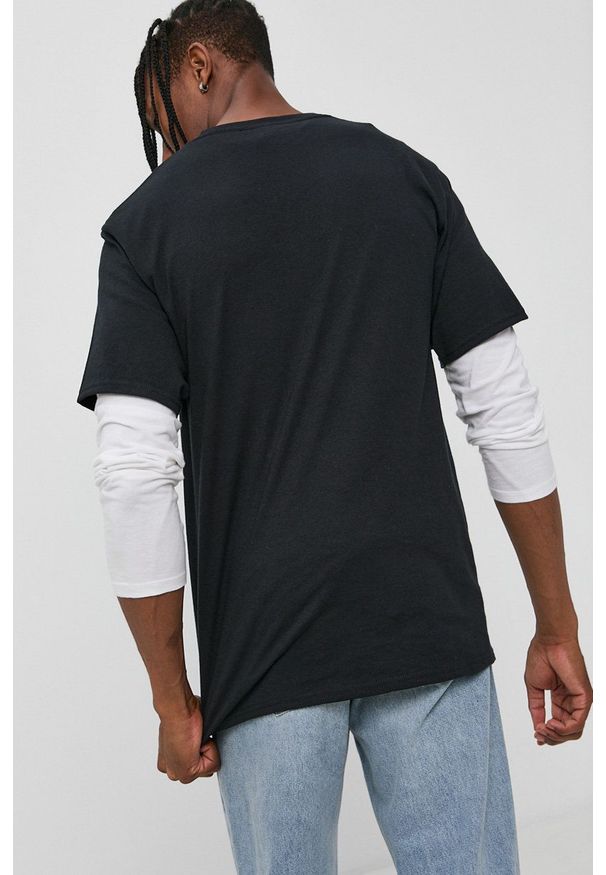 HUF - T-shirt bawełniany. Okazja: na co dzień. Kolor: czarny. Materiał: bawełna. Wzór: nadruk. Styl: casual