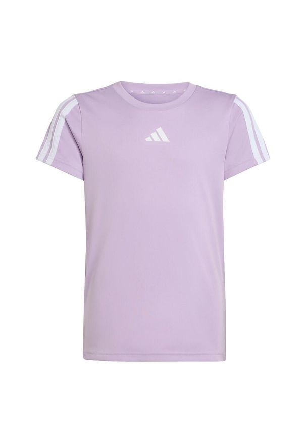Adidas - Koszulka Training Essentials 3-Stripes Kids. Kolor: różowy, biały, wielokolorowy. Technologia: ClimaCool (Adidas). Sport: joga i pilates