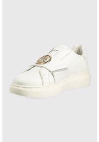 U.S. Polo Assn. sneakersy skórzane kolor biały. Nosek buta: okrągły. Kolor: biały. Materiał: skóra. Obcas: na platformie #3