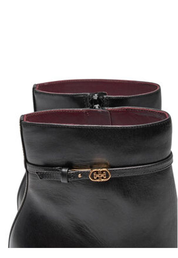 Tory Burch Botki Double T Buckle 158092-006 Czarny. Kolor: czarny. Materiał: skóra