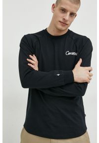 Converse longsleeve bawełniany kolor czarny z aplikacją. Kolor: czarny. Materiał: bawełna. Długość rękawa: długi rękaw. Wzór: aplikacja #4