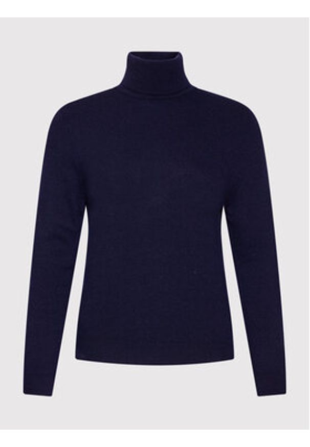 United Colors of Benetton - United Colors Of Benetton Golf 1002D2348 Granatowy Regular Fit. Typ kołnierza: golf. Kolor: niebieski. Materiał: wełna