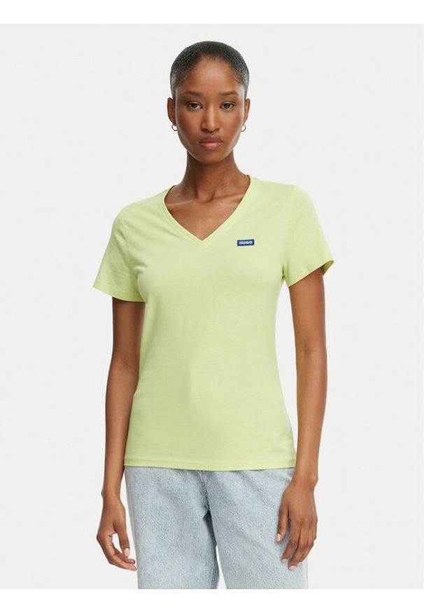 Hugo - HUGO T-Shirt Classic 50513667 Zielony jasny Slim Fit. Kolor: zielony. Materiał: bawełna