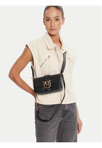 Pinko - PINKO Torebka Love One Mini Slouchy Fl PE 25 PLTT 104340 A0QO Czarny. Kolor: czarny. Materiał: skórzane