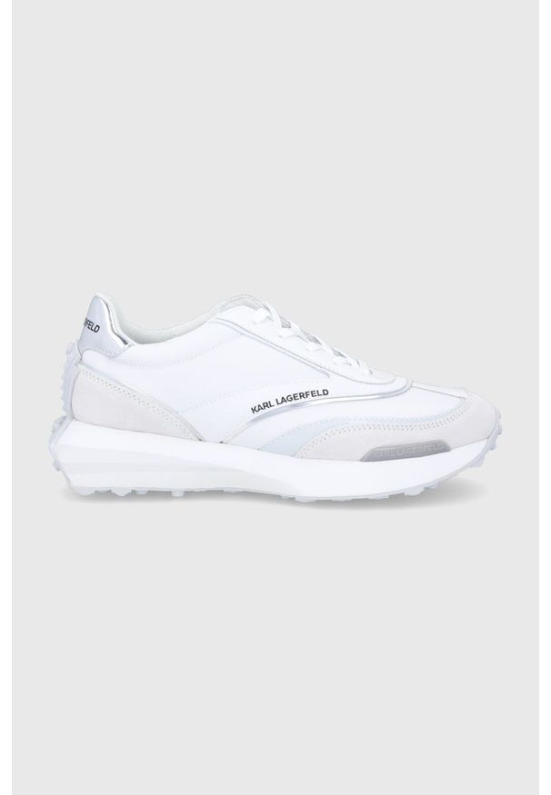Karl Lagerfeld Buty kolor biały. Nosek buta: okrągły. Zapięcie: sznurówki. Kolor: biały. Materiał: guma