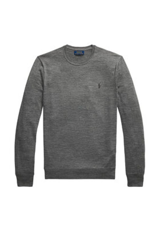 Polo Ralph Lauren Sweter 710946143002 Szary Slim Fit. Typ kołnierza: polo. Kolor: szary. Materiał: wełna