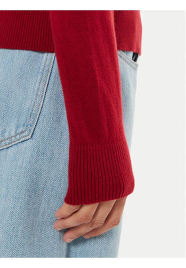Tommy Jeans Sweter Essential DW0DW17254 Czerwony Regular Fit. Kolor: czerwony. Materiał: bawełna, wiskoza