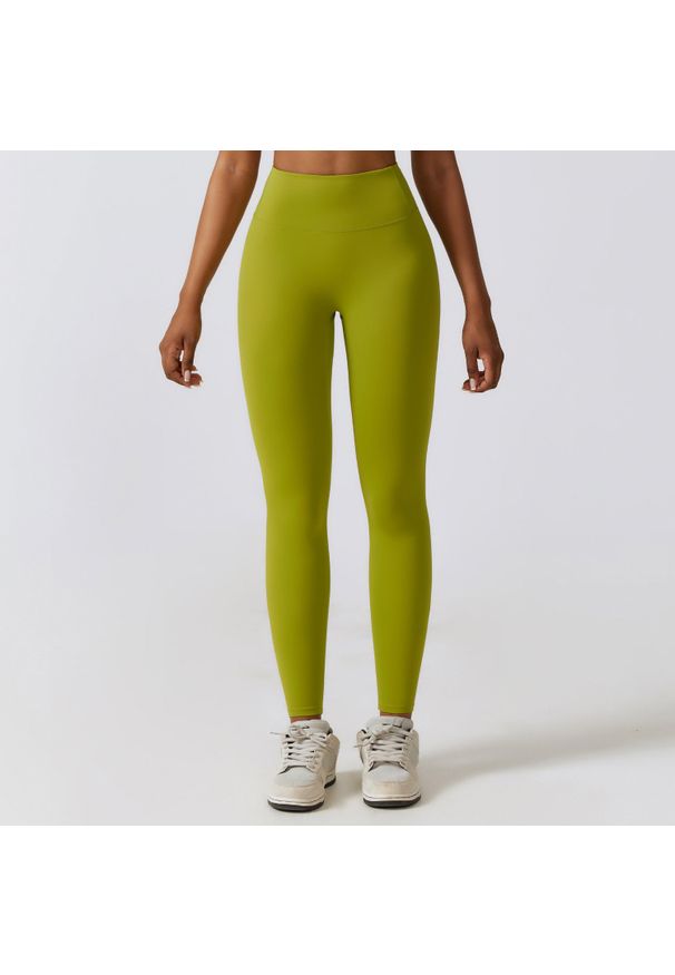 Intica - Legginsy treningowe z wysokim stanem do ćwiczeń Diega. Stan: podwyższony. Kolor: zielony. Materiał: materiał. Sport: fitness