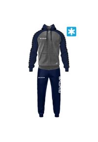 Dres męski Givova Italia 103 z polarowej tkaniny, kaptur i pas, rozmiar M. Kolor: czarny, fioletowy, wielokolorowy. Materiał: polar, tkanina, dresówka #1