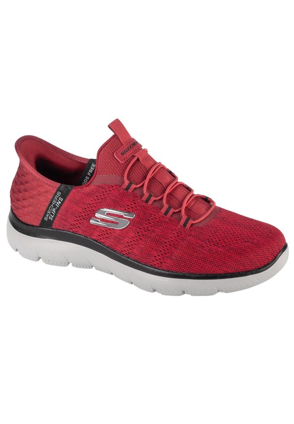 skechers - Buty sportowe Sneakersy męskie, Slip-Ins: Summits - Key Pace. Kolor: czerwony. Sport: turystyka piesza